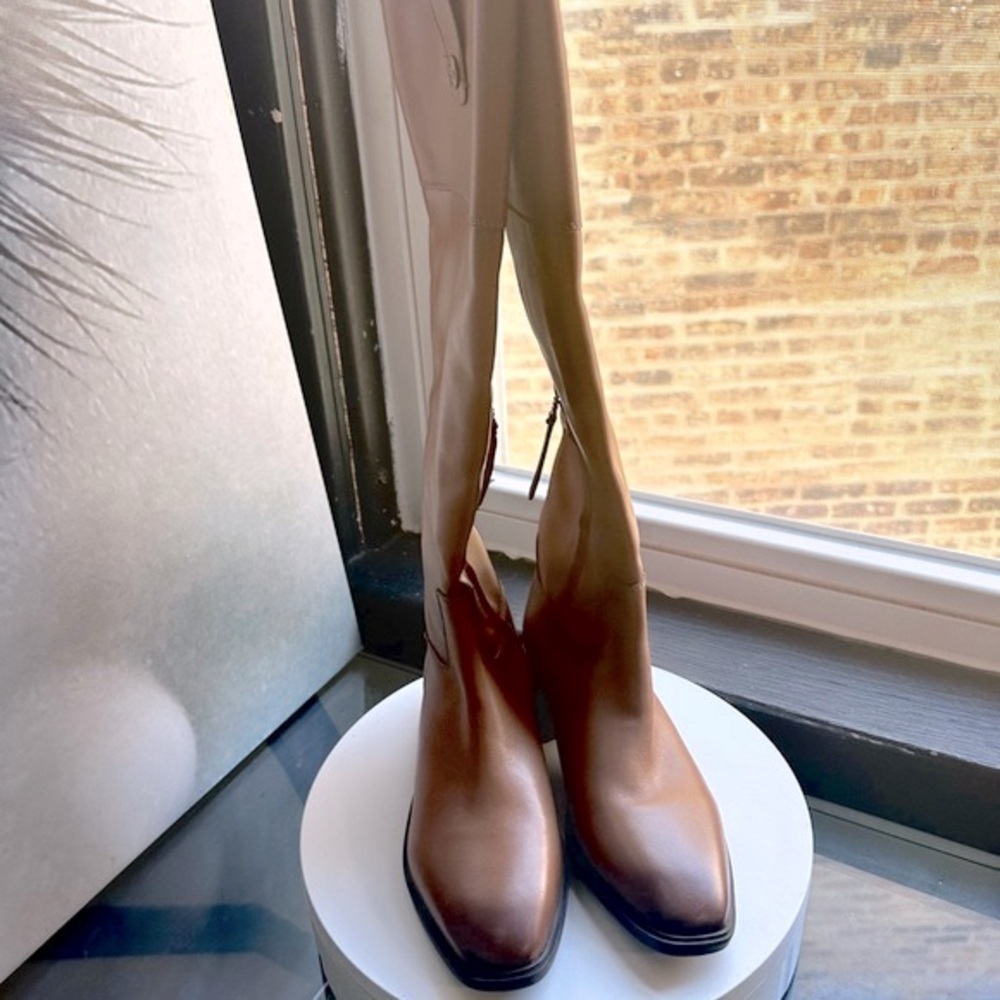 🌸SAM EDELMAN🌸 Drina Ath Whisky Almond Toe Knee High Riding Boots Size: 6 - Picture 8 of 16